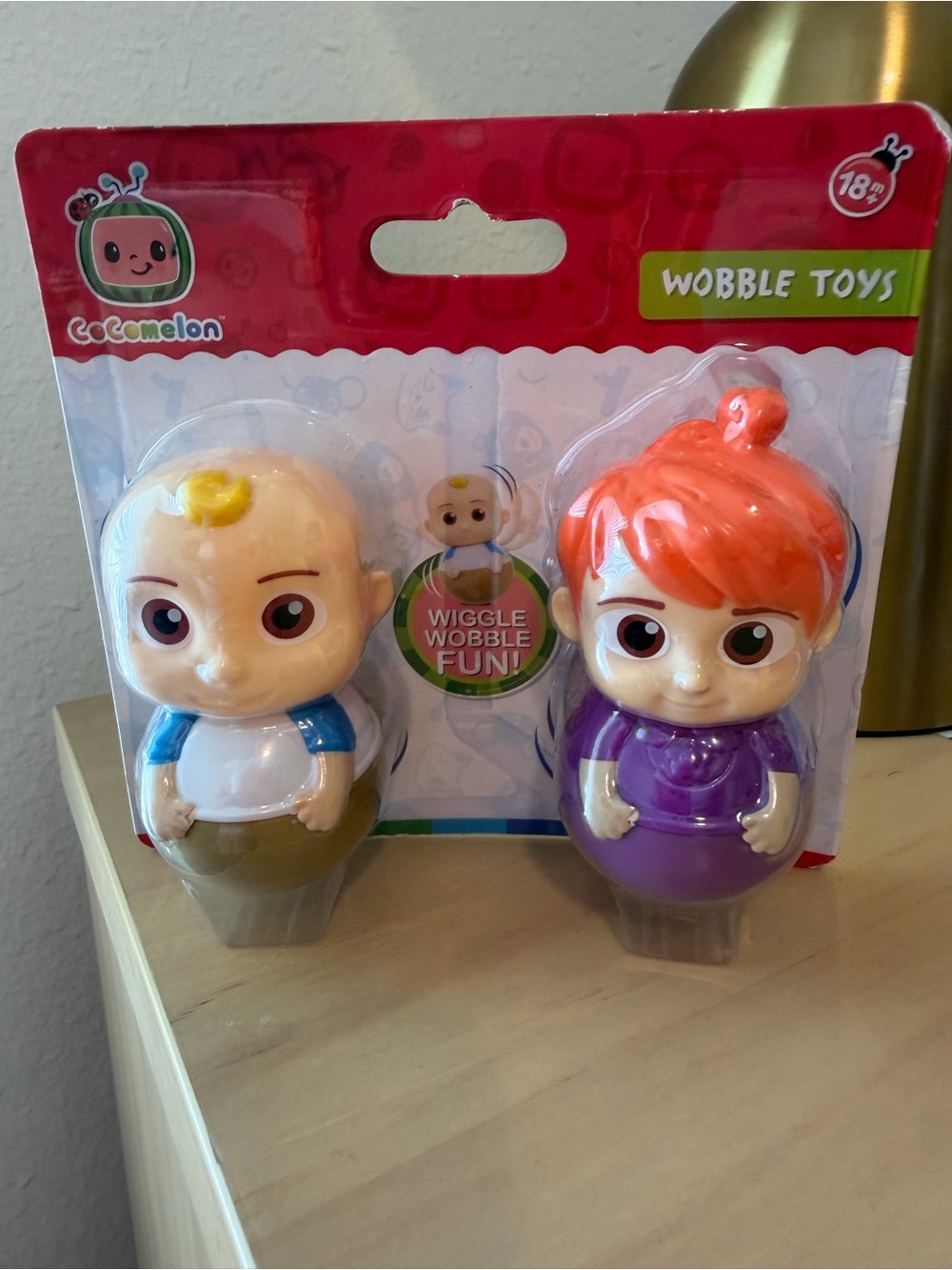 CoComelon Wobble Toy Pair – Purple & Tan Characters